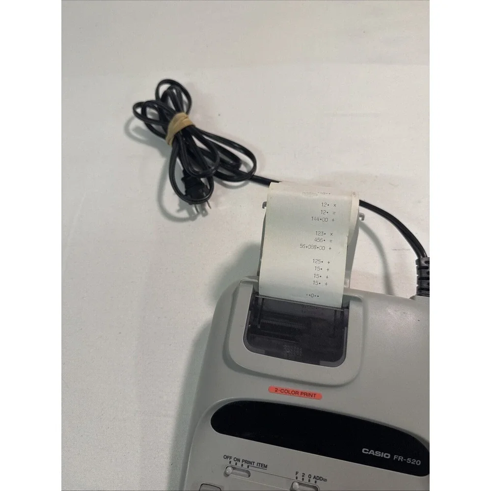 Casio FR-520 Printing Calculator Desktop 12 Digit‎ Large Display Tested Works